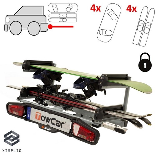 Porte skis sur attelage pour - porte-skis,