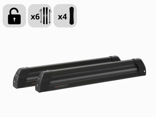 Porte skis voiture pour barres - pour,